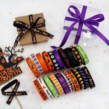 Halloween Ribbons Mix 20 Style each 2 yards In One Package  3/8"(10mm)Sizes Bow Cap DIY Decorations - Multicolor - View 5