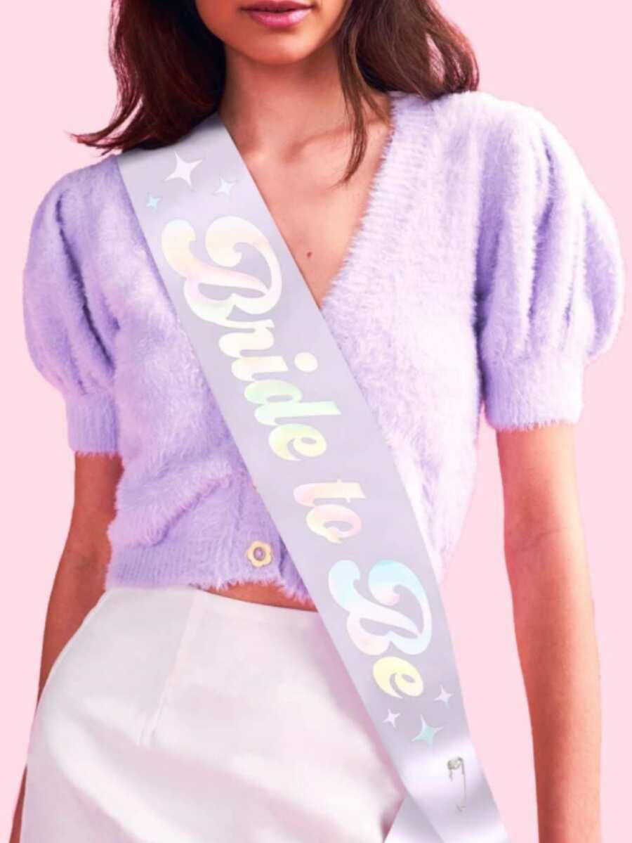 1入組白色肩帶激光鐳射新娘肩帶單身派對腰帶儀式腰帶 - 淡紫色 - 查看 1