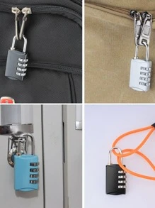 dígito Bloqueo de contraseña combinación maleta equipaje de metal código clave Candado de viaje seguro anti robo - Negro - Ver 3