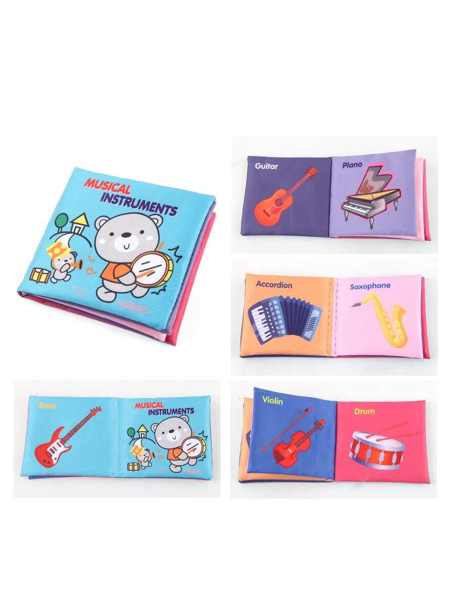 Libro Interactivo De Tela Para Niños Con Color, Imagen Y Reconocimiento De Instrumentos Musicales - Multicolor - Ver 1