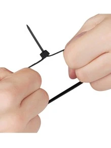 100入組白色/黑色自鎖尼龍電纜綁帶,適用於電纜管理和整理