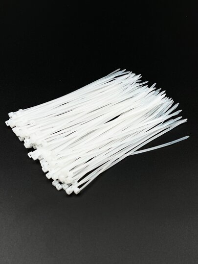 100pcs White/black Self-locking Nylon Cable Ties For Wire Management & Organization