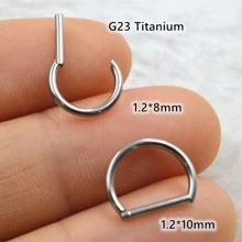 1 Pieza Anillo De Nariz De Acero Inoxidable En Forma De D Con Anillo Septum Sin Costuras Para Hombres Y Mujeres, Arete De Cartílago