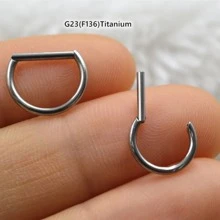 1 Pieza Anillo De Nariz De Acero Inoxidable En Forma De D Con Anillo Septum Sin Costuras Para Hombres Y Mujeres, Arete De Cartílago