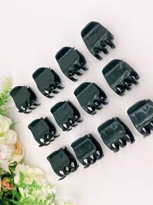 日常髮夾，適用於女孩髮型的隨意款式 - 黑色 - 查看 1