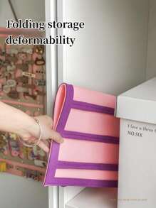 1入掛壁式女童髮飾收納架,包含髮夾、髮箍、髮圈、髮帶等配件 - 粉色 - 查看 4