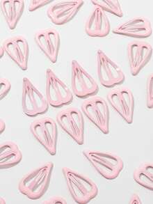 2/10/20/40个装 女士粉色星星时尚基础款发夹 - 粉色 - 查看 2