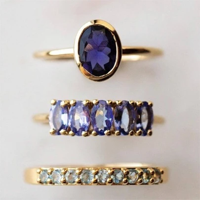 3入組/套鑽石鑲嵌環合適的適用於日常穿著