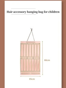 1入掛壁式女童髮飾收納架,包含髮夾、髮箍、髮圈、髮帶等配件 - 粉色 - 查看 5