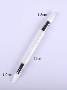 1支双头硅胶笔，适用于DIY花朵雕刻、线条绘制和美甲粉刷点彩笔工具，美甲笔尖，点彩美甲，美甲用品，美甲工具，美甲艺术工具，返校季，美甲，美甲工具，适用于假指甲 - 彩色 - 查看 5