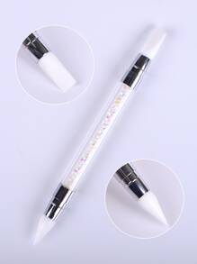 1支双头硅胶笔，适用于DIY花朵雕刻、线条绘制和美甲粉刷点彩笔工具，美甲笔尖，点彩美甲，美甲用品，美甲工具，美甲艺术工具，返校季，美甲，美甲工具，适用于假指甲 - 彩色 - 查看 1