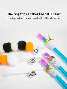 1pc Random Color New Elastic Cord Faux Caterpillar Interactive Cat Toy - Multicolor - View 2