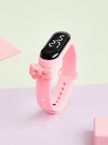 1 Miếng Màu hồng Dễ thương Bowknot Đúng mốt Học sinh Đồng hồ điện tử - Hồng - Xem 1