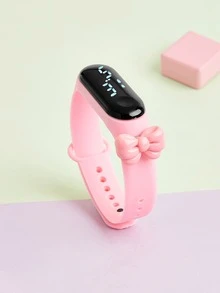 1 Miếng Màu hồng Dễ thương Bowknot Đúng mốt Học sinh Đồng hồ điện tử - Hồng - Xem 2