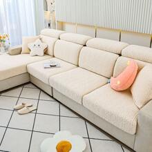 1pc Milk Silk Sofa Cover, Casual Simple Seat Cushion Cover With Anti-Scratch Cat Lids, Four Seasons Sofa Protection Cover - beige - View 5