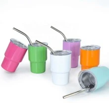 1 件 3 盎司迷你不锈钢车载杯（带吸管）、保温杯、户外车载咖啡杯、小酒杯 - 多色(6-packs) - 查看 5