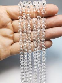 5 Strands Clear Colour Crystal Glass Faceted Beads For Bracelet/Anklet/Necklace Jewelry Making/Xmas Tree Decoration/Holiday Decoration/Wedding Decoration/Window Decoration - Clear - View 4