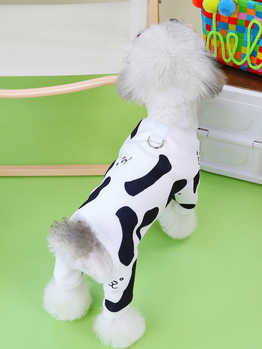 Quần áo ở nhà dành cho thú cưng Bộ đồ ngủ cho mèo Đồ ngủ cho chó Quần áo bốn chân thông thường Quần áo ở nhà bò - Đen và trắng - Xem 1