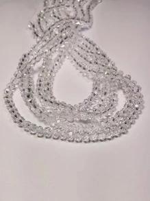 5 Strands Clear Colour Crystal Glass Faceted Beads For Bracelet/Anklet/Necklace Jewelry Making/Xmas Tree Decoration/Holiday Decoration/Wedding Decoration/Window Decoration - Clear - View 6