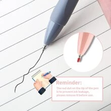 5pcs Neutral Pen/Exam Pen/Quick-Drying/Click Pen/Black Pen/ Highly Attractive Signing Pen/Writing Stationery - Blue - View 8