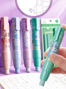 1pc Cartoon Graphic Eraser With 2pcs Replacement - Pink - View 2