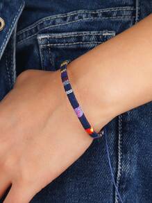12pcs/set  Bracelets Bohemian Summer Beach Party Dress Decor Colorful Ankle Bracelets Thin Rope Unisex Handmade Adjustable Elastic Weaving Bracelets Chain Jewelry Festival Friendship Lucky Hand Rope Teacher Gift for Men Women Couple Teen