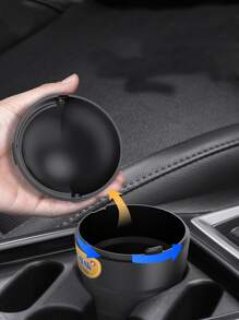 Cartoon Graphic Car Trash Can - Black - View 3