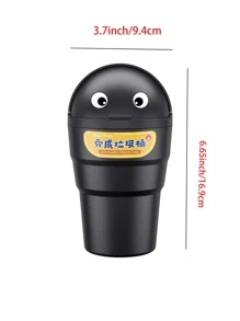Cartoon Graphic Car Trash Can - Black - View 4