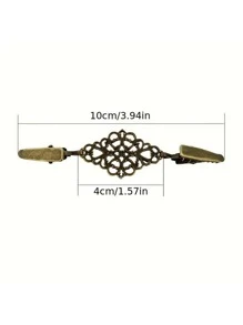 1 szt. Vintage Klips do swetra Odzież Dekoracja Broszka Kardigan Szal Klips Geometryczny Wydrążony Projekt Walentynki - Brąz - Zobacz 6