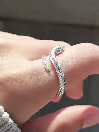 1個 ファッショナブル オープン ヘビ装飾 , 適す 用 レディース デイリーウェア リング