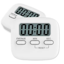 1Pc Digital Kitchen Timer For Cooking Big Digits Loud Alarm Magnetic Backing Stand Cooking Timers For Baking White (Battery Not Included),Kitchen,Summer Beach Party,Food,Camping,Organizer,Room Decor,Kitchen Items. - White - View 1
