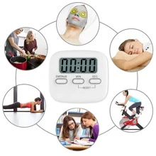 1Pc Digital Kitchen Timer For Cooking Big Digits Loud Alarm Magnetic Backing Stand Cooking Timers For Baking White (Battery Not Included),Kitchen,Summer Beach Party,Food,Camping,Organizer,Room Decor,Kitchen Items. - White - View 5