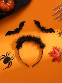 1pc Party Feather Bat Performance Headband - Black - View 1