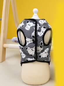 寵物衣服夾克秋冬暖和外套+23頂結熊裝 - 黑色 - 查看 5