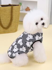 寵物衣服夾克秋冬暖和外套+23頂結熊裝 - 黑色 - 查看 4