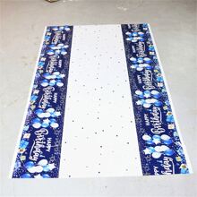 1Pc, Khăn trải bàn mừng sinh nhật, Khăn trải bàn hình chữ nhật màu xanh navy và bạc, trang trí cho tiệc trà BBQ, kỷ niệm ngày lễ, trang trí tiệc cho nam nữ, sinh nhật lần thứ 90, 80, 70, 60, 50, 40, 30, trở lại trường, ngày lễ tình nhân - Như thể hiện trong hình ảnh - Xem 8