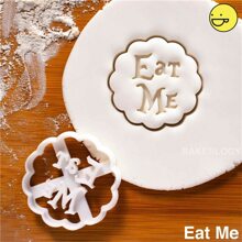 3Pcs/Set Funny Teapot Phrases Plastic Embossed Cookies Moulds, Including 'Eat Me Drink Me' Bottle Shaped Cookies Mould - White - View 5