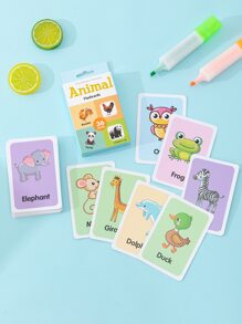 1 Set Of 36 Double-sided Animal Cards Teaching Aids For Picture Recognition Puzzle
