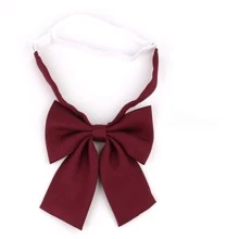 de mujeres unicolor poliéster JK Camisa en profundo rojo , café , con negro , con de punta cuello , de cuello con cordón , con Traje de marinero lazo Accesorio - Burdeos - Ver 2