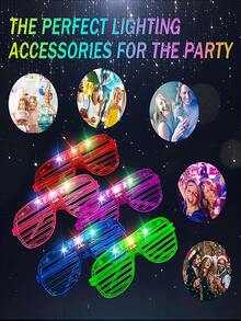 1 件 LED 眼镜，带 5 种不同的霓虹灯颜色，在黑暗中闪耀，适合派对用品。发光眼镜适合节日生日、情人节和万圣节派对用品。角色扮演圣诞节 - 綠色 - 查看 12
