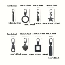5入組拉鍊頭替代品,隨機色可拆卸金屬拉鍊頭成套工具形狀拉鍊把手適用於大衣背包夾克長褲牛仔褲手提箱錢包手袋 - 彩色 - 查看 2