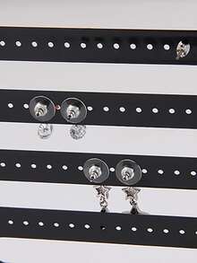 1pc Jewelry Rack Plastic Shop Store Storage Display Stand For Stud Earrings And Earrings - Black - View 3