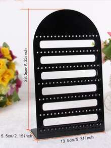 1pc Jewelry Rack Plastic Shop Store Storage Display Stand For Stud Earrings And Earrings - Black - View 5