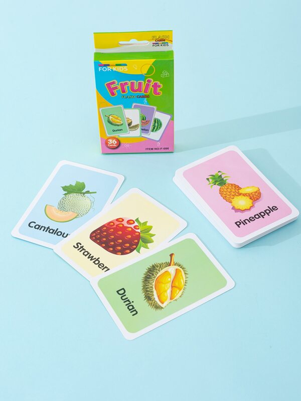 36 pièces/set Éducation Précoce Double Face Amusant identification Photo Carte fruit Carte Pour , Enseignement Fournitures