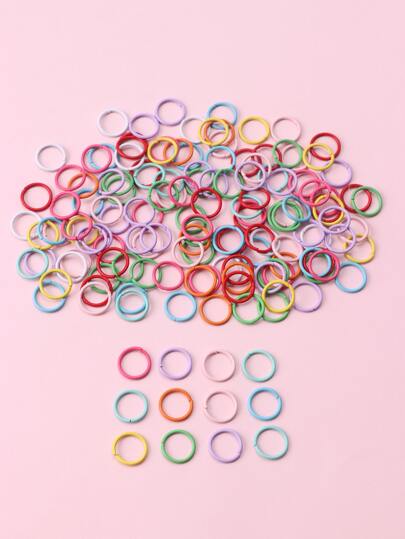 150pcs Colorful Enamel Closed Jump Rings Diy Metal Connectors For Bracelet, Necklace, Keychain Making