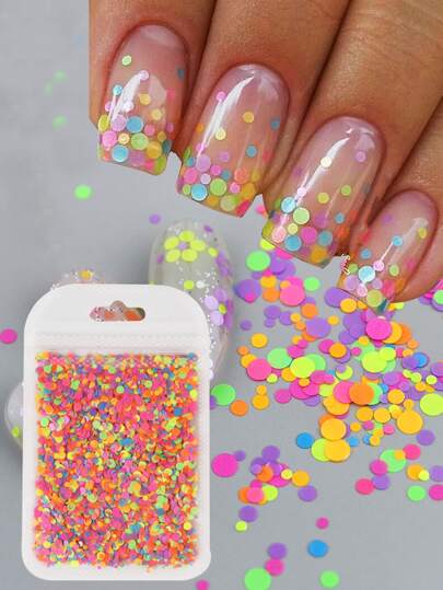 1Pack Round Nail Art Glitter Sequin For Diy Nail Art Decoration Nail Supplies Nails Nail Charms Nail Gems