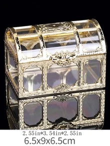 1pc Toy Gemstone Replica Acrylic Princess Castle Treasure Chest With Colorful Light - Pirate Chest - View 1