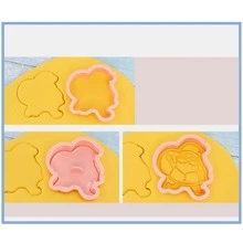 8入組聖誕主題塑料餅乾模具套裝,包括聖誕老人、聖誕樹、人形餅乾模具和印章,適用於家庭、烘焙店、咖啡廳(b114) - 粉色 - 查看 6