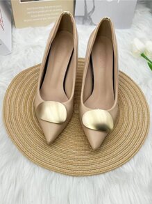 鞋飾扣飾金屬工藝女性高跟鞋五金配件,可拆卸,鞋金屬配件,鞋扣飾,鞋飾 - 金色 - 查看 2