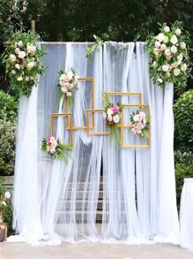 黑色薄纱窗帘布，桌布，宽29厘米，可自行裁剪，总长2100厘米，白/粉/红多色可选，适用于婚礼、派对、背景装饰 - 黑色 - 查看 4